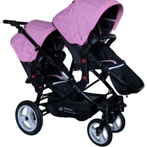 Geschwisterwagen / Zwillingswagen Pink / Black Schwarzes Gestell!